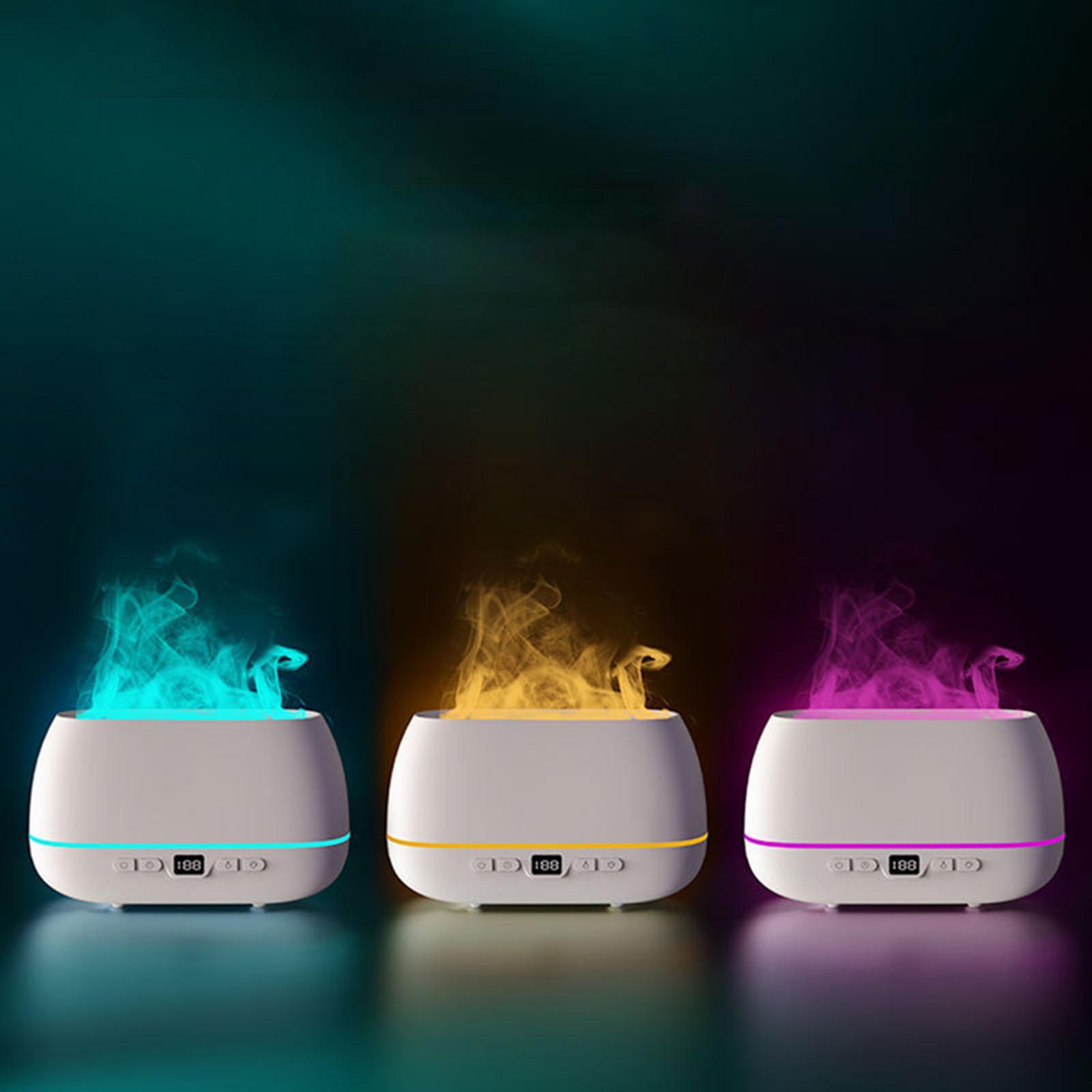 LED Humidifier Diffuser Remote Control with Realistic Flame for Bedroom Yoga