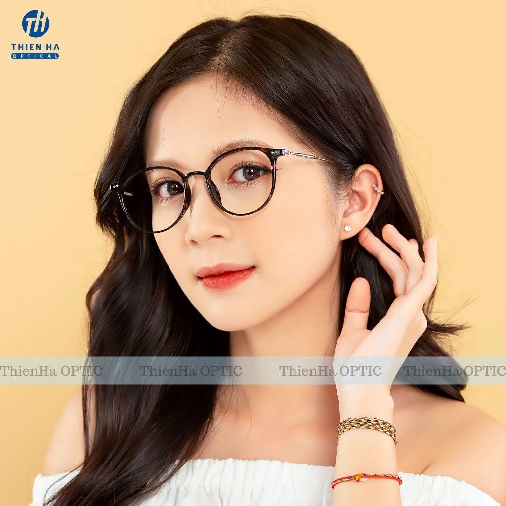 Gọng kính tròn nữ Thiên Hà Optical chất liệu nhựa HQ cao cấp nhẹ càng metal chống gỉ, kiểu dáng trẻ trung JOLIE JL001