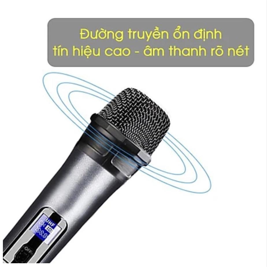 Micro Karaoke không dây đa năng cao cấp UHF V12- dành cho loa kéo loa bluetooth amply hát karaoke zack cắm 3.5 6.5mm