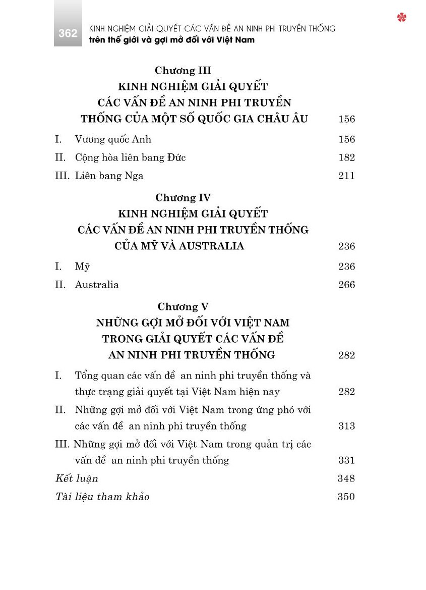 Kinh nghiệm giải quyết các vấn đề an ninh phi truyền thống trên thế giới và gợi mở đối với Việt Nam (bản in 2024)
