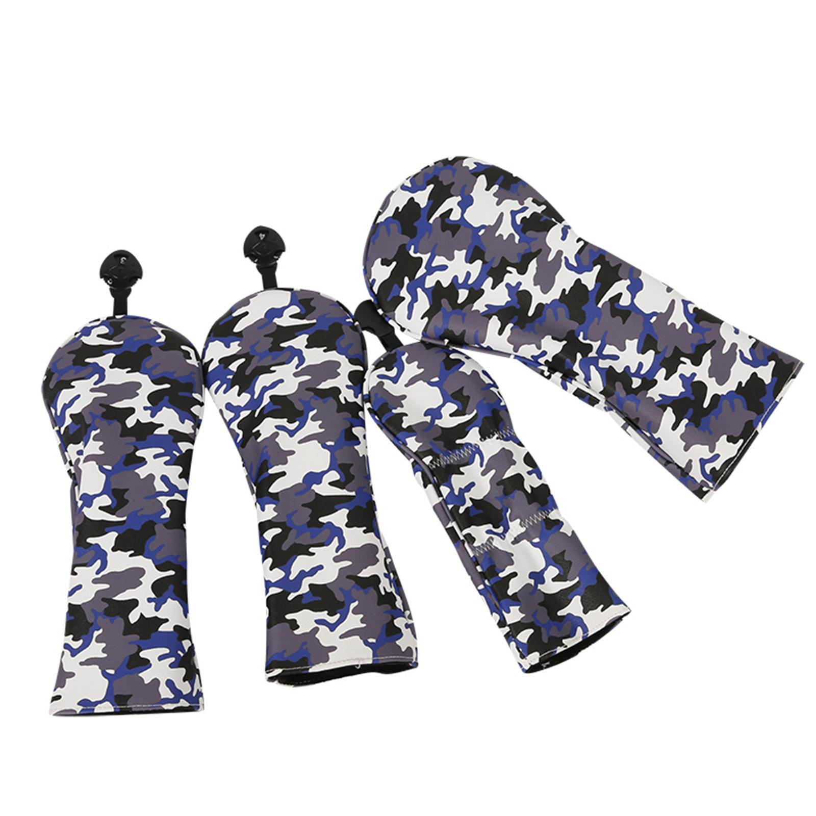 4x Golf Wood Headcover Waterproof PU Leather Golf Head Covers for Golf Clubs