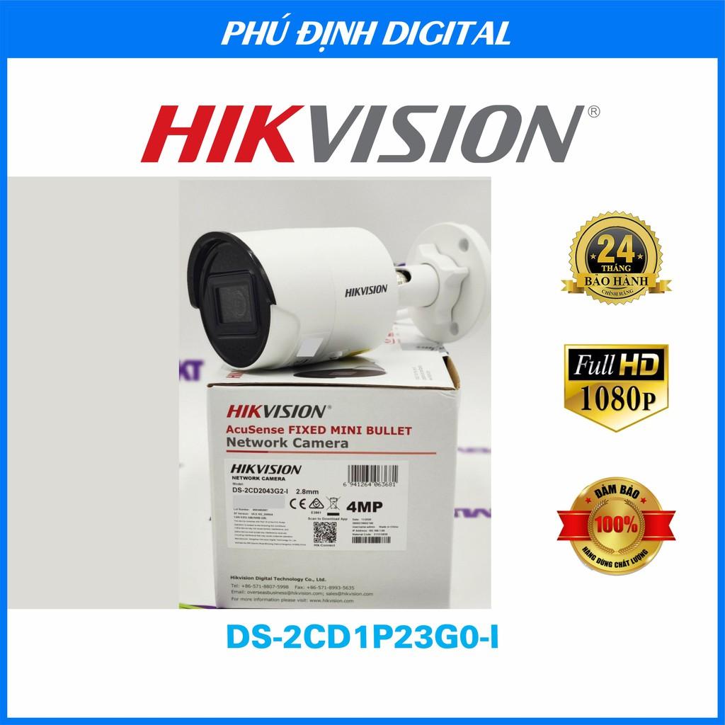 Camera IP thân trụ kèm mic 4Mp Hikvision mã DS-2CD2043G2-IU - Siêu nét -chống trộm - Hàng Chính Hãng