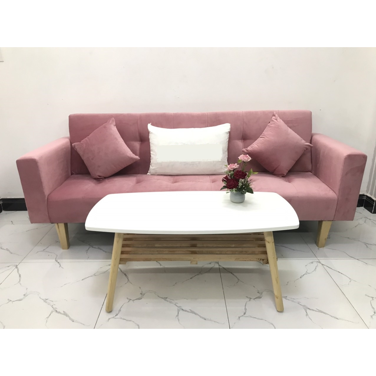 Bộ ghế sofa giường sofa bed tay vịn phòng khách linco10 sopha