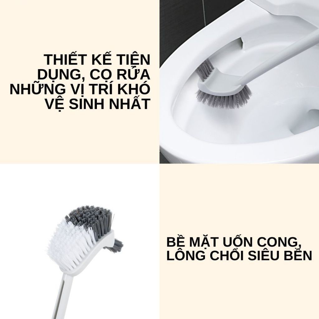 Cọ cong 2 mặt Việt Nhật 5850, Cọ bồn cầu cong, Cọ nhà vệ sinh, Bàn chải nhà tắm