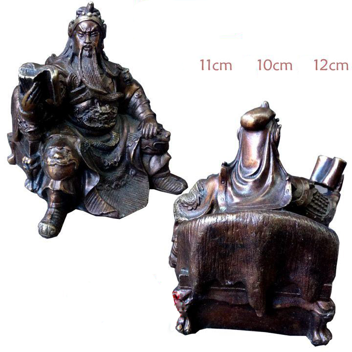 Tượng Quan Công đọc sách bằng đồng thau