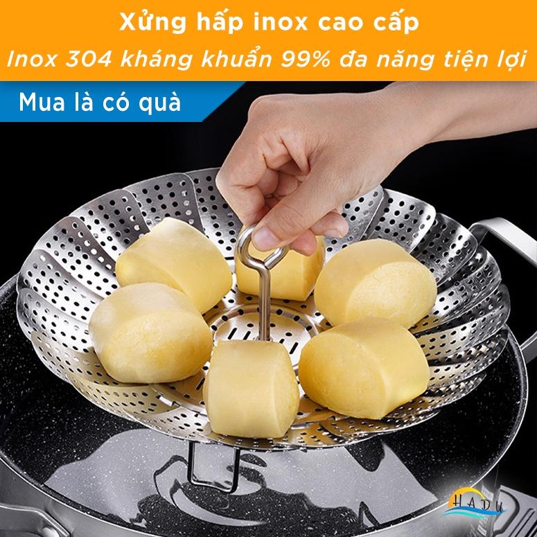 Xửng Hấp Inox 16cm 14cm Nồi Cơm Điện Xôi Bánh Bao Cao Cấp Đạt Chất Lượng Đức HADU