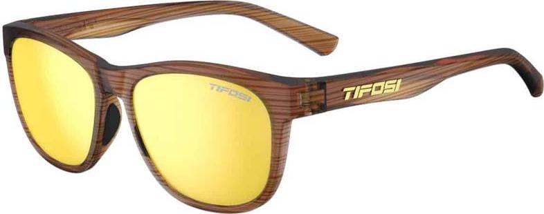 Kính mát thể thao Unisex Tifosi Swank - Gọng Woodgrain, Tròng Smoke Yellow