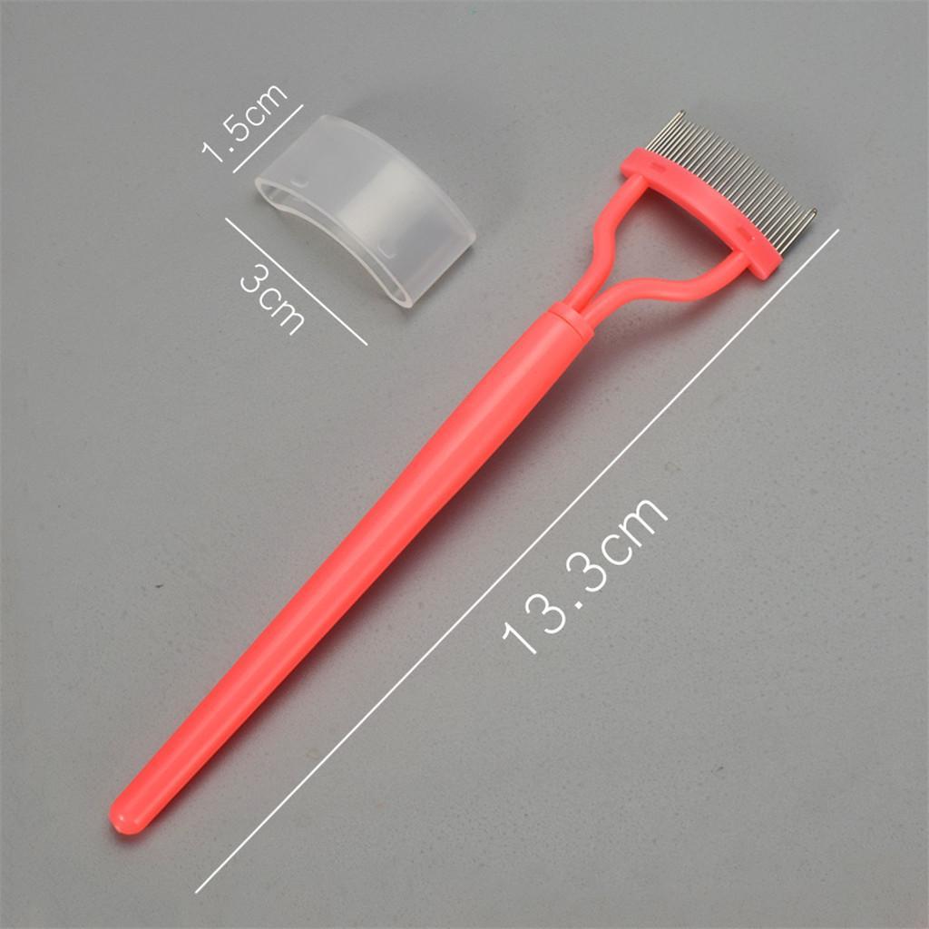 Plastic Handle Eyelash Extension Brush Metal Lash Comb Cosmetic Makeup Tool