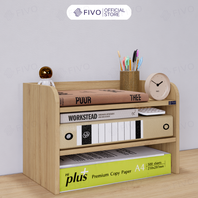 Kệ Sách Gỗ Mini Để Bàn FIVO FB27 Đa Năng, Dễ Lắp Ráp, Tiết Kiệm Không Gian, Gọn Gàng Góc Học Tập Và Làm Việc