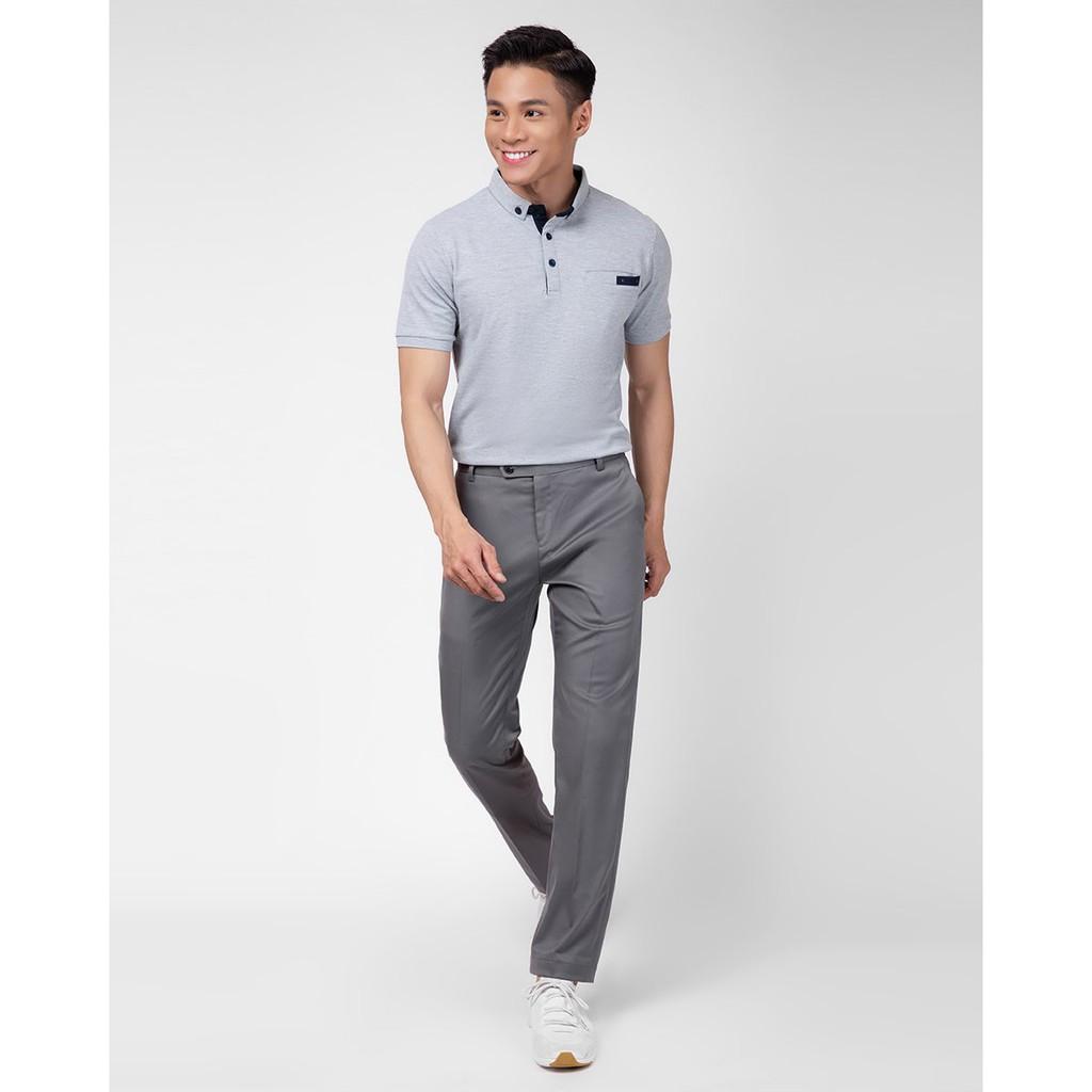 Áo Thun Nam F2 Cotton Có Cổ Xám TC337