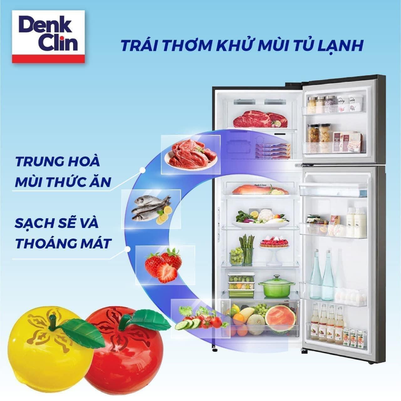 TRÁI THƠM KHỬ MÙI TỦ LẠNH DENKCLIN 100G TIỆN DỤNG