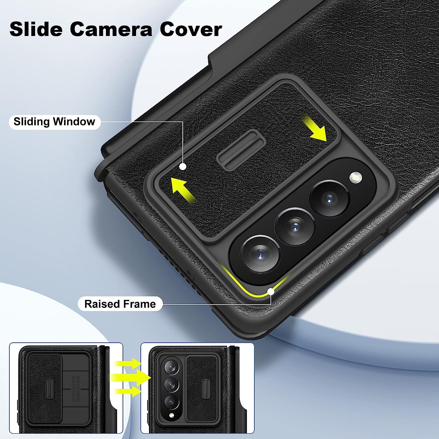 Case bao da chống sốc cho Samsung Galaxy Z Fold 4 trang bị nắp bảo vệ Camera và ngăn đựng S-Pen hiệu Nillkin Qin Pro - Hàng nhập khẩu
