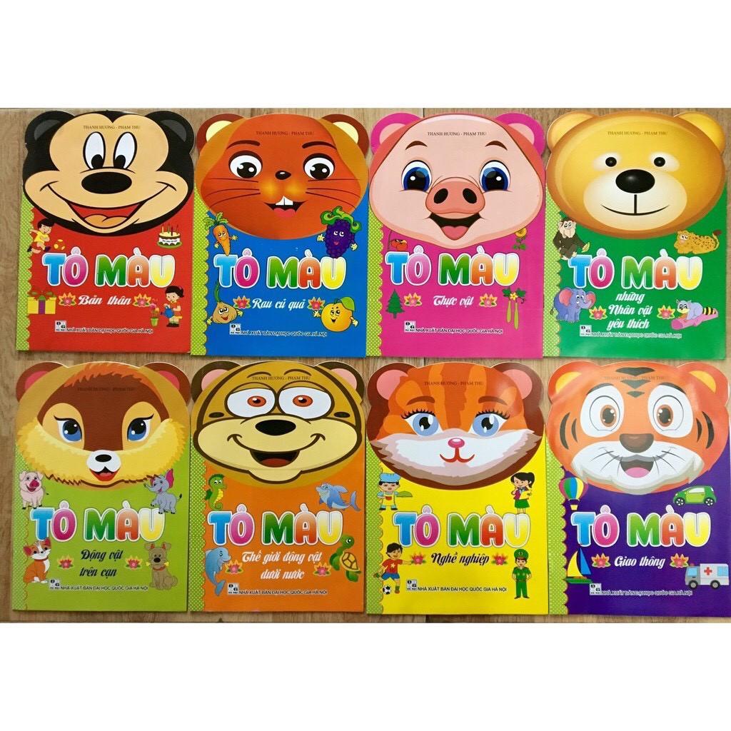 Set 8 quyển tô màu nhiều chủ đề cho bé