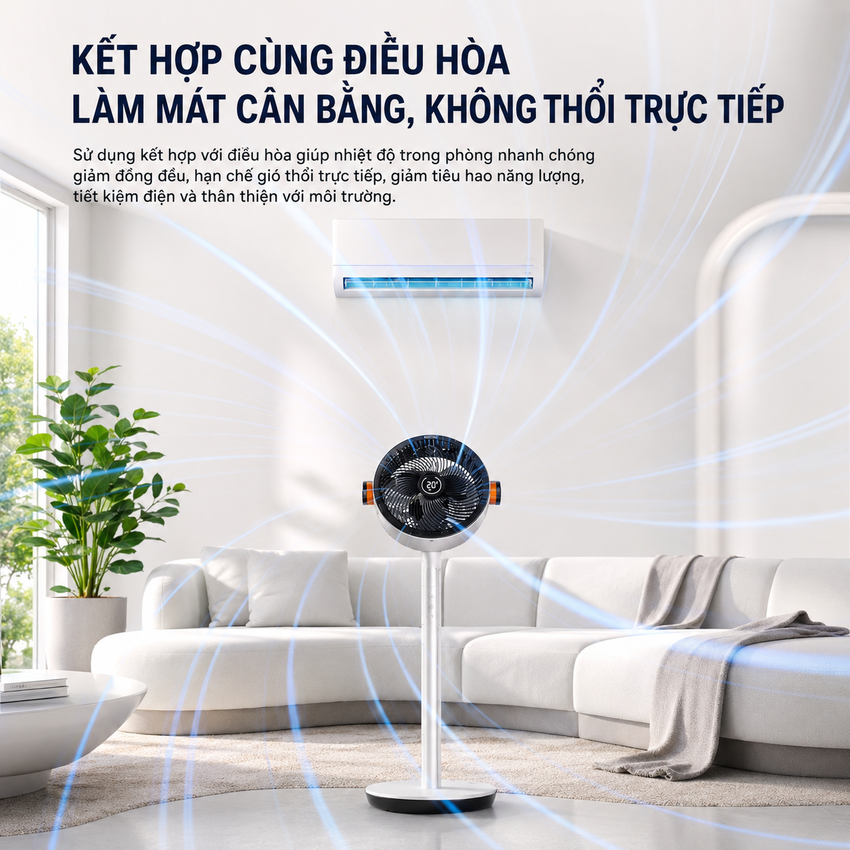 Philips ACR4144CF - Quạt Tuần Hoàn Không Khí Serial 4000, Động Cơ Biến Tần Inverter, Tiết Kiệm Điện, Hàng Nhập Khẩu.
