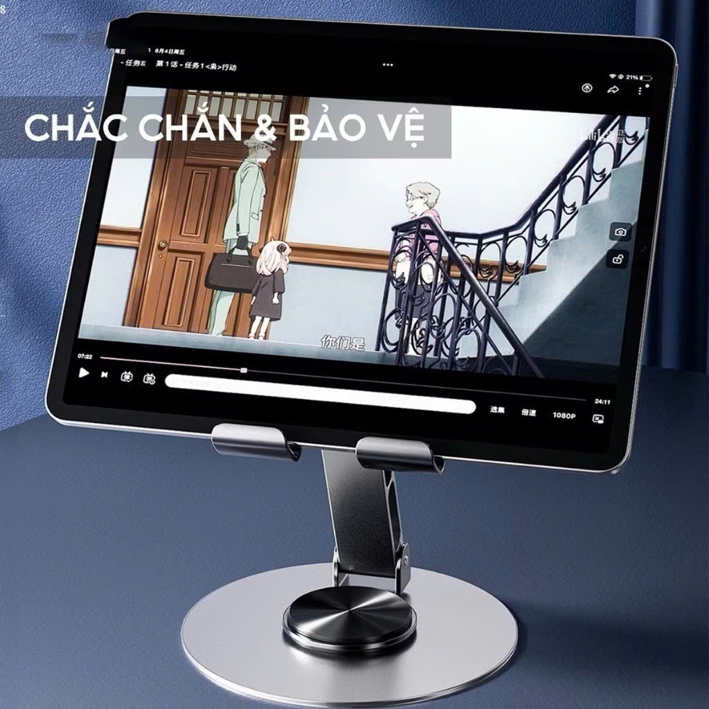Giá Đỡ Điện Thoại, Máy Tính Bảng, Micofi Xoay 360 Gấp Gọn Nhôm, Để Bàn Livestream Xem Phim - HÀNG CHÍNH HÃNG MINIIN