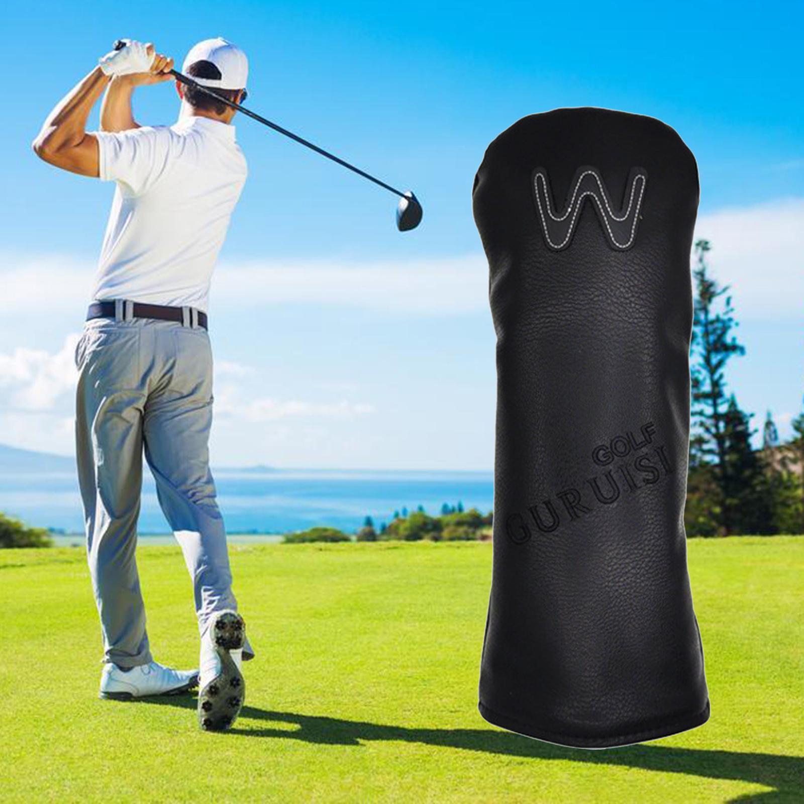 2x Golf Covers for Golf Clubs Leather 3 5 UT Putter Sleeve Design Golf Club Driver Headcover Set with Numbered for UT/Hybrid/ Wood