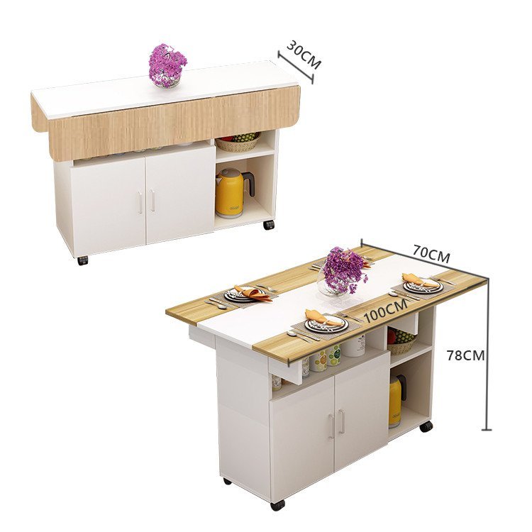 Bàn Ăn Gấp Gọn Thông Minh Kèm Bánh Xe Dễ Dàng Di Chuyển AP286