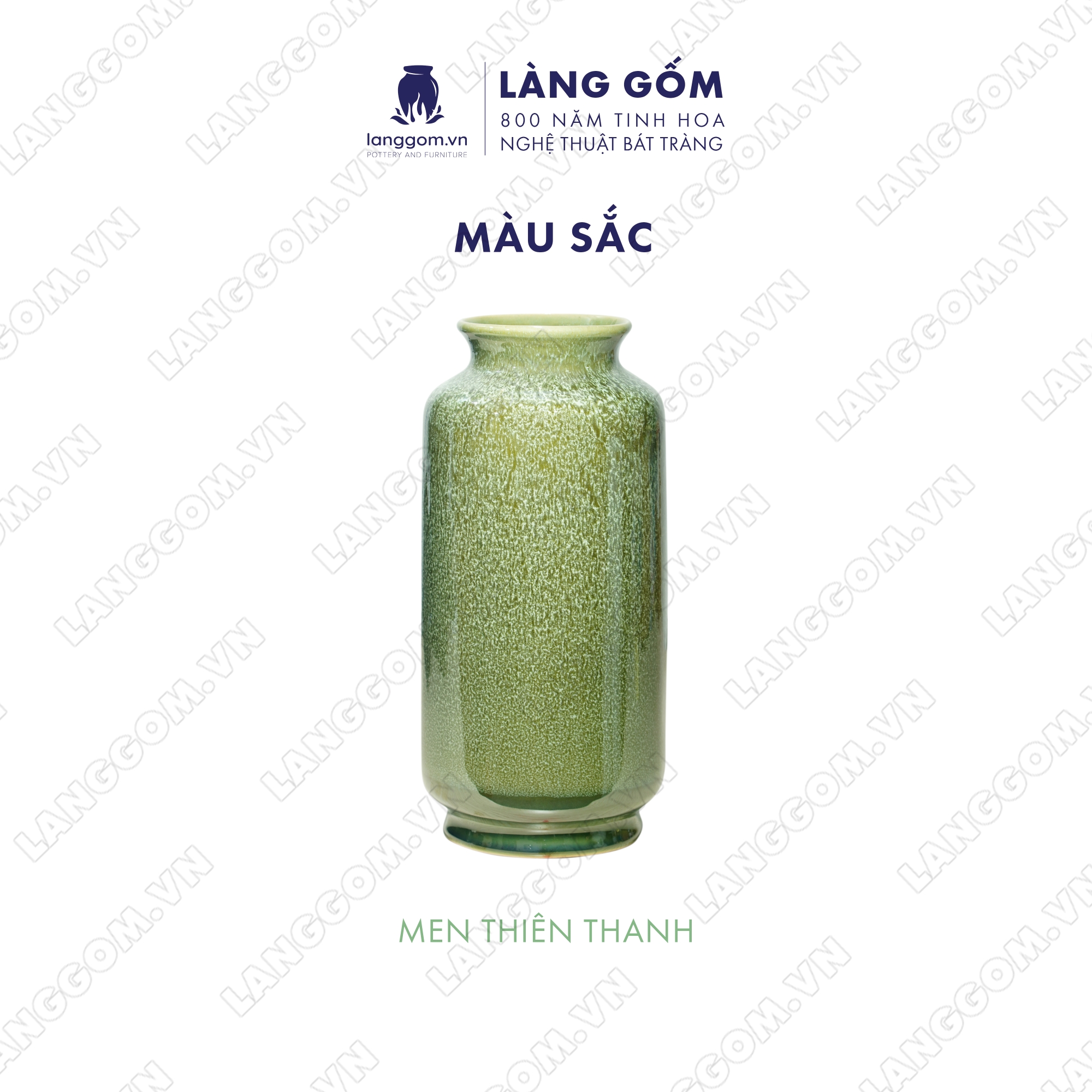 Bình hoa, lọ hoa Gốm sứ Bát Tràng cao cấp Men hỏa biến nhiều màu sắc dáng Trụ dùng làm quà tặng, trang trí - Làng Gốm