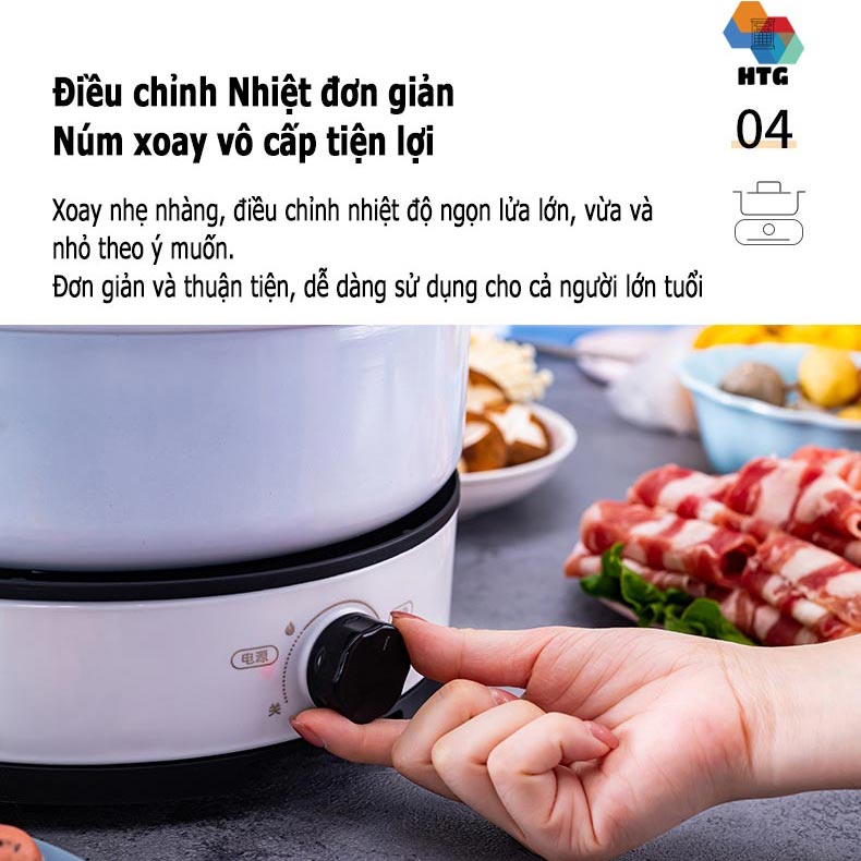 Nồi lẩu điện đa năng DongYuan DDX9088 dung tích 4 lít, thiết kế tách rời dễ dàng vệ sinh, hàng chính hãng