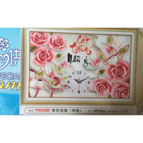 Tranh Đính Đá Đồng Hồ Cát Tường Như Ý - YN5360