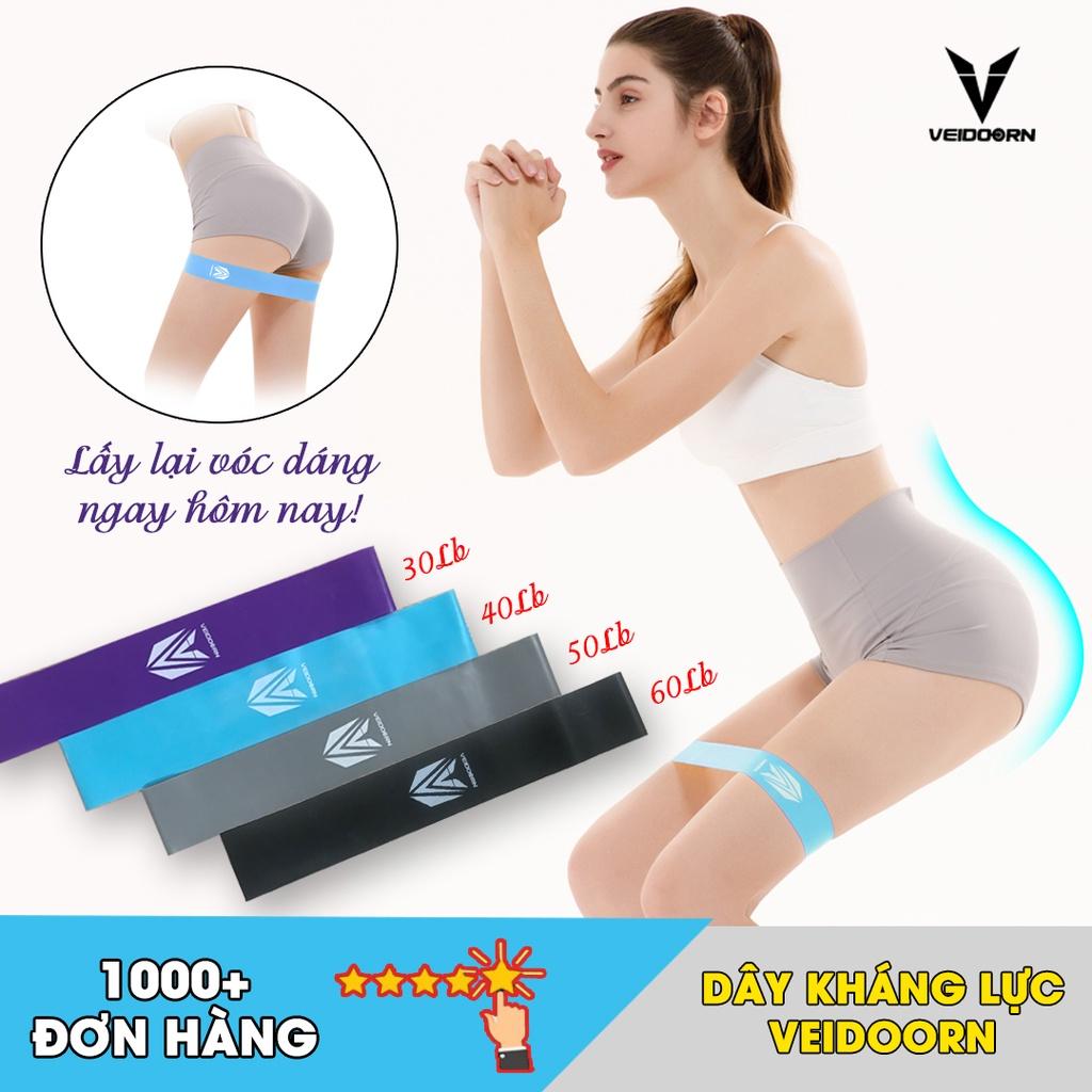 Dây Kháng Lực Cao Su Veidoorn, Dây Mini Band Tập Mông Tập Yoga