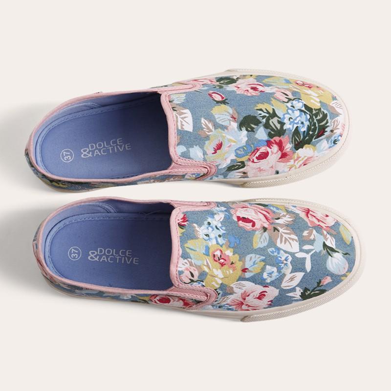 Giầy slipon nữ D&amp;A L1607 Bò in hoa