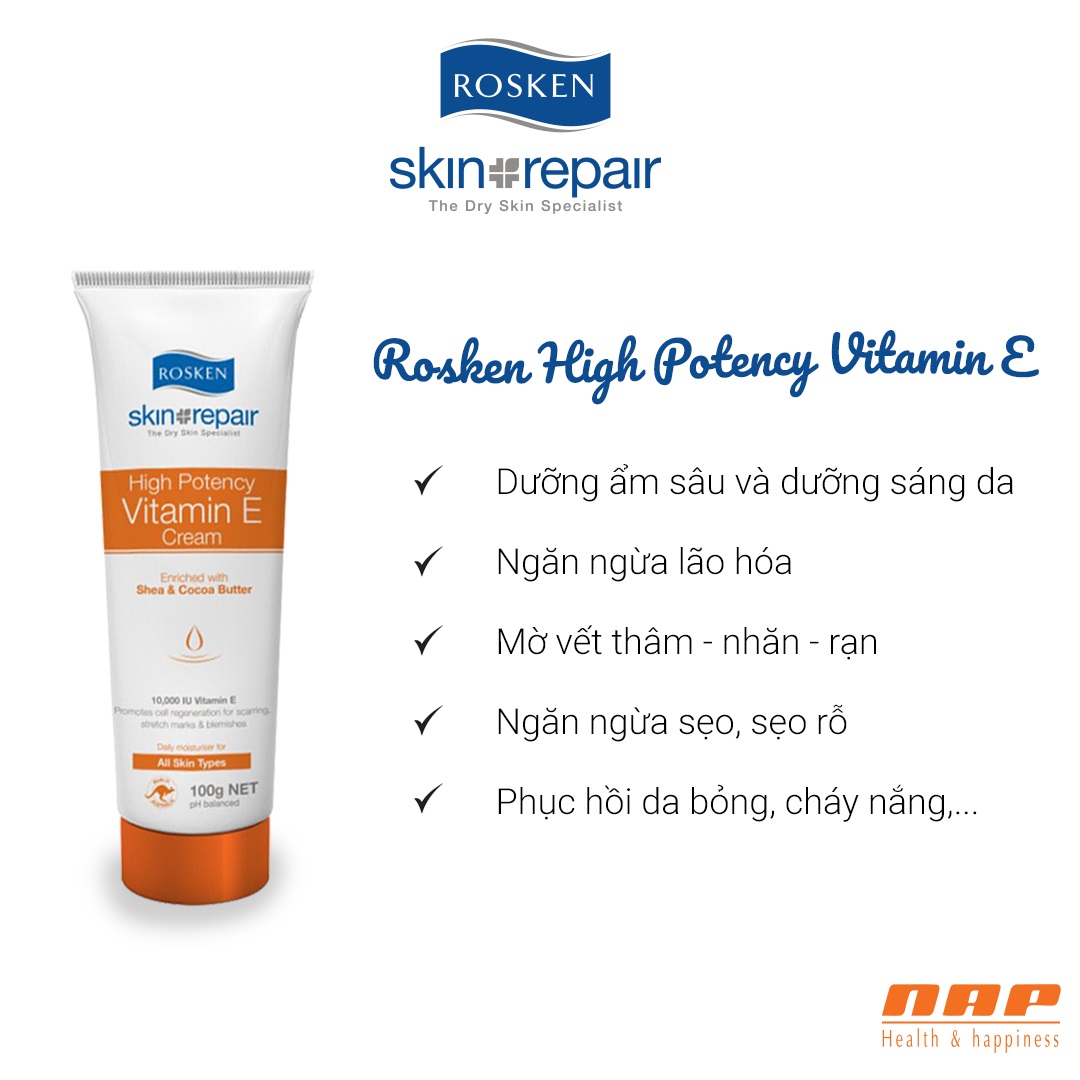 Kem dưỡng ngăn ngừa lão hóa Rosken High Potency VIT E cream