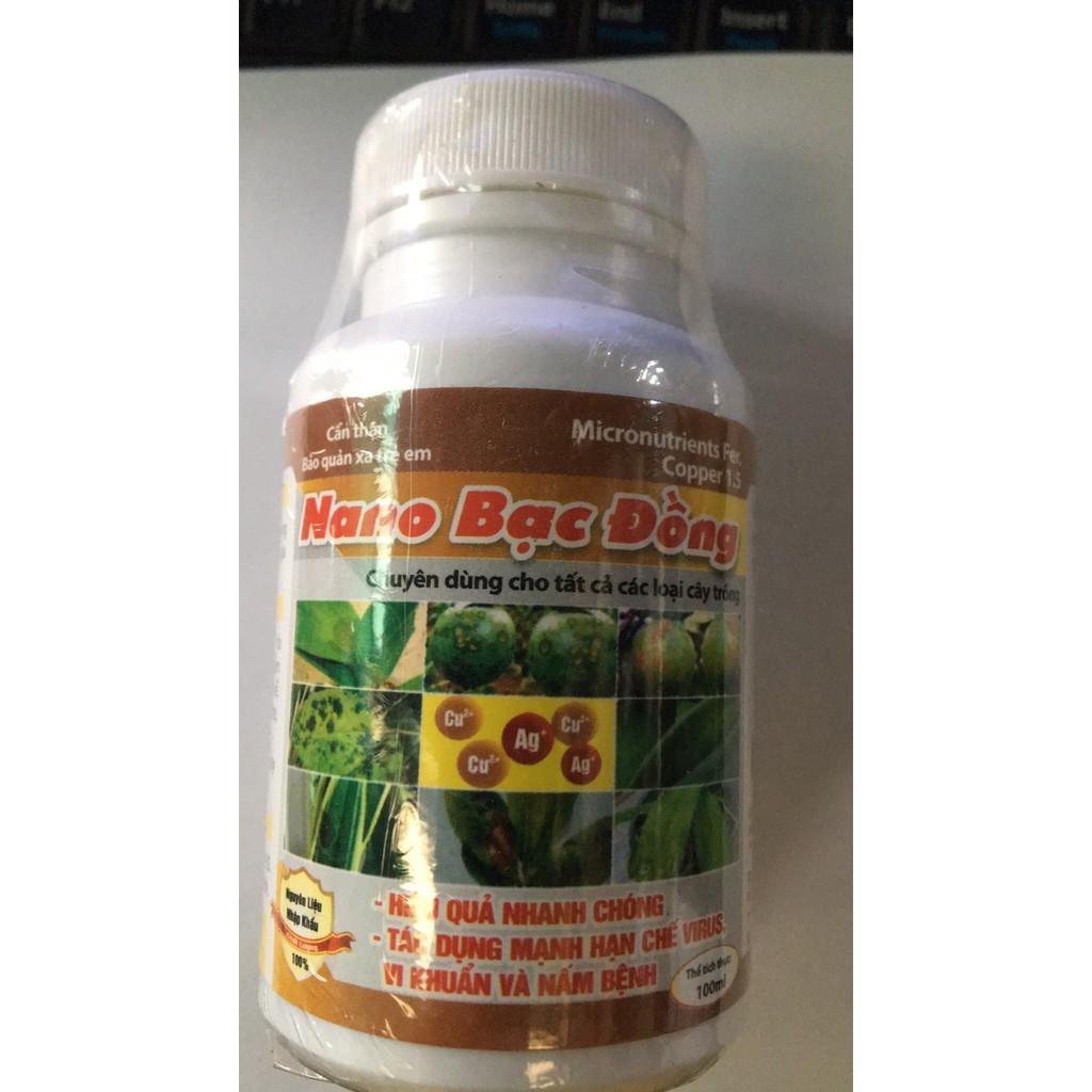 Nano bạc Đồng diệt nấm vi khuẩn trên cây trồng lọ 100ml