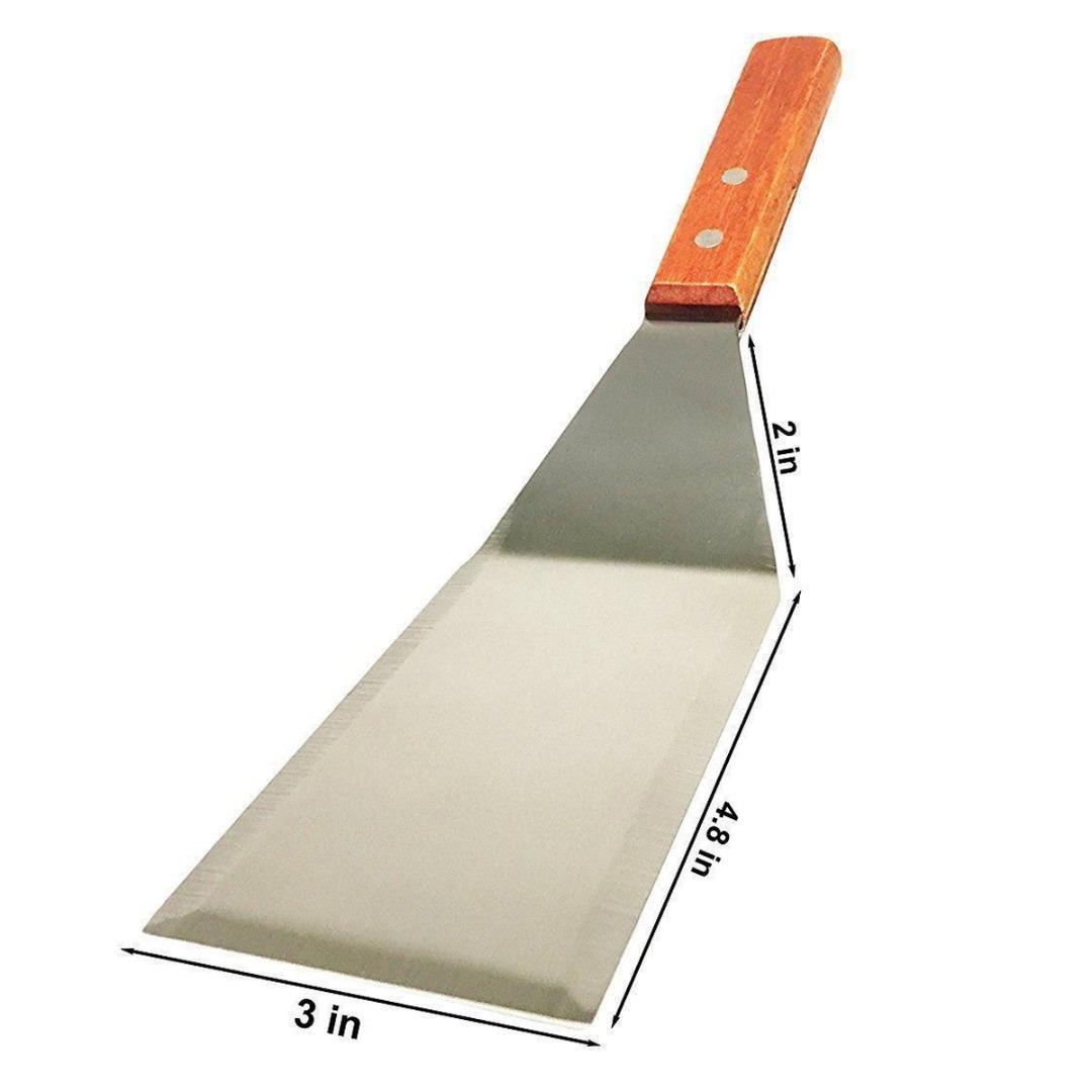 5 cái/bộ Thìa Đũa Inox Tay Cầm Gỗ Vỉ Nướng Salad Cạp Xay Thịt BBQ Nướng Đồ Dùng Nấu Ăn Dụng Cụ Nhà Bếp