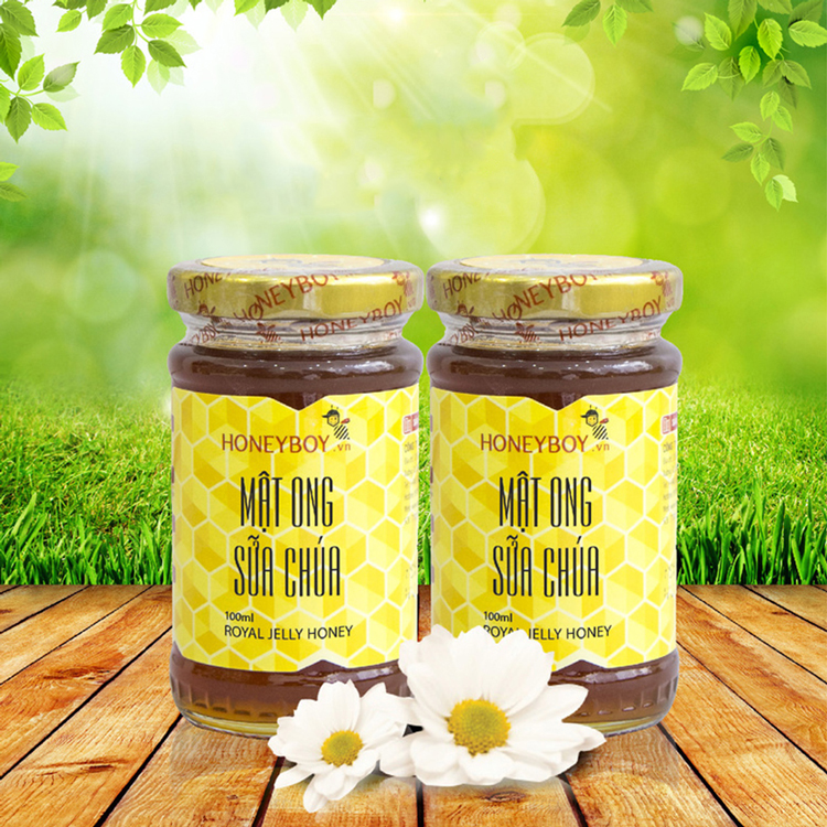 Combo Mật Ong Thiên Nhiên Honeyboy (500ml) + Phấn Hoa Thiên Nhiên Honeyboy (500g) - Tặng Mật Ong Sữa Chúa Honeyboy (100ml)