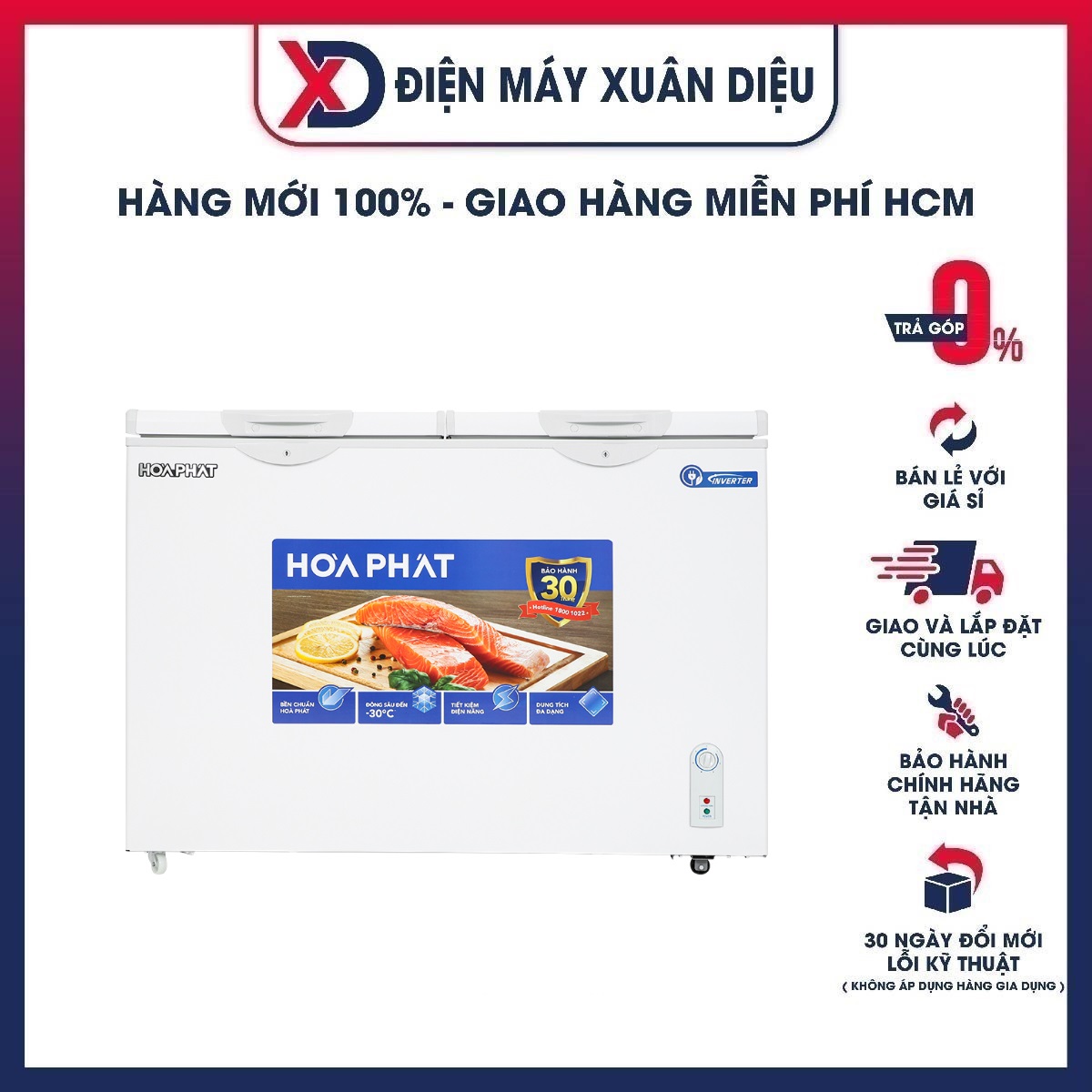 Tủ đông Hòa Phát Inverter 271 Lít HPF BD8271 - Hàng chính hãng (Chỉ giao HCM)