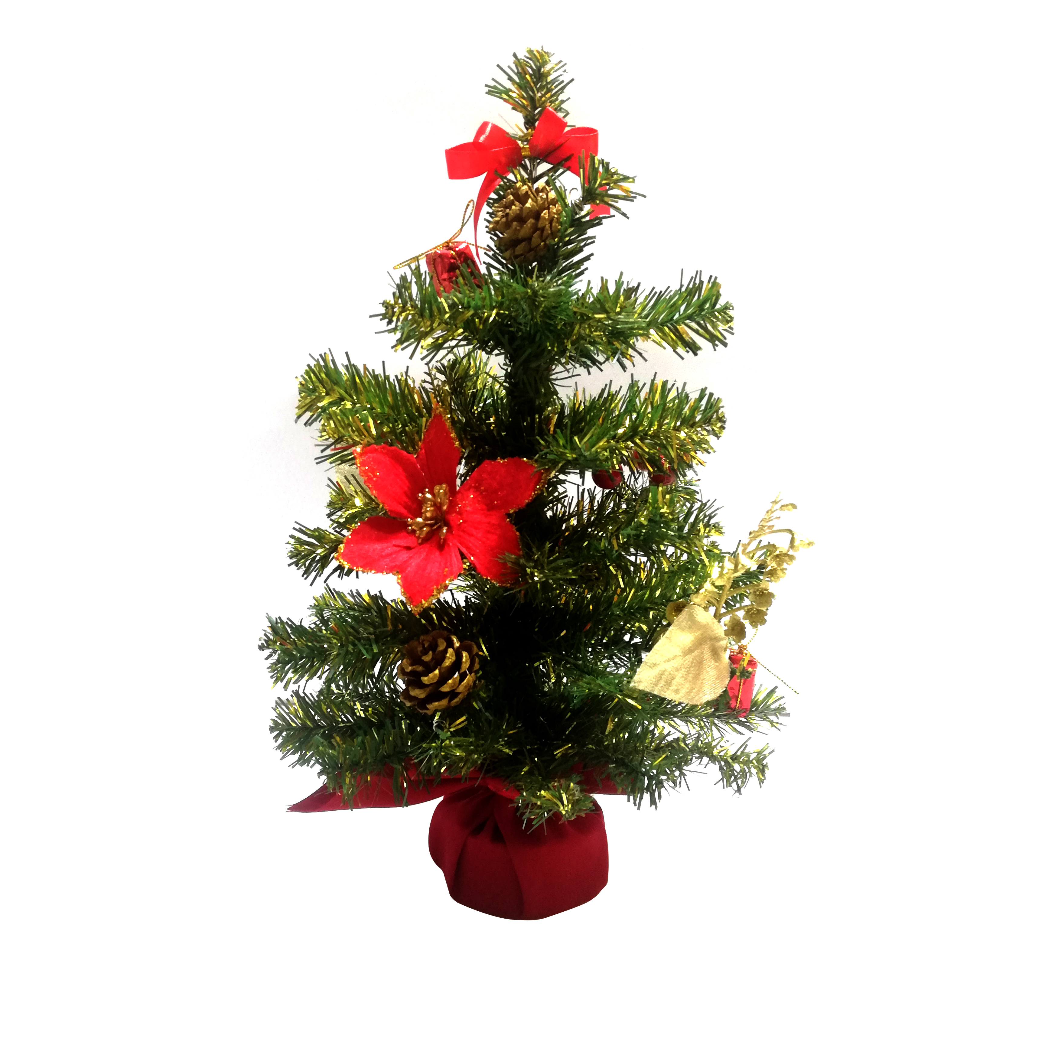 Cây Thông Noel Mini Để Bàn Màu Xanh Phối Hợp Màu Vàng Cao 40cm - 60cm - Trang Trí Lễ Giáng Sinh Tặng Kèm Bọc Cần Số Monter Màu Ngẫu Nhiên - 40cm