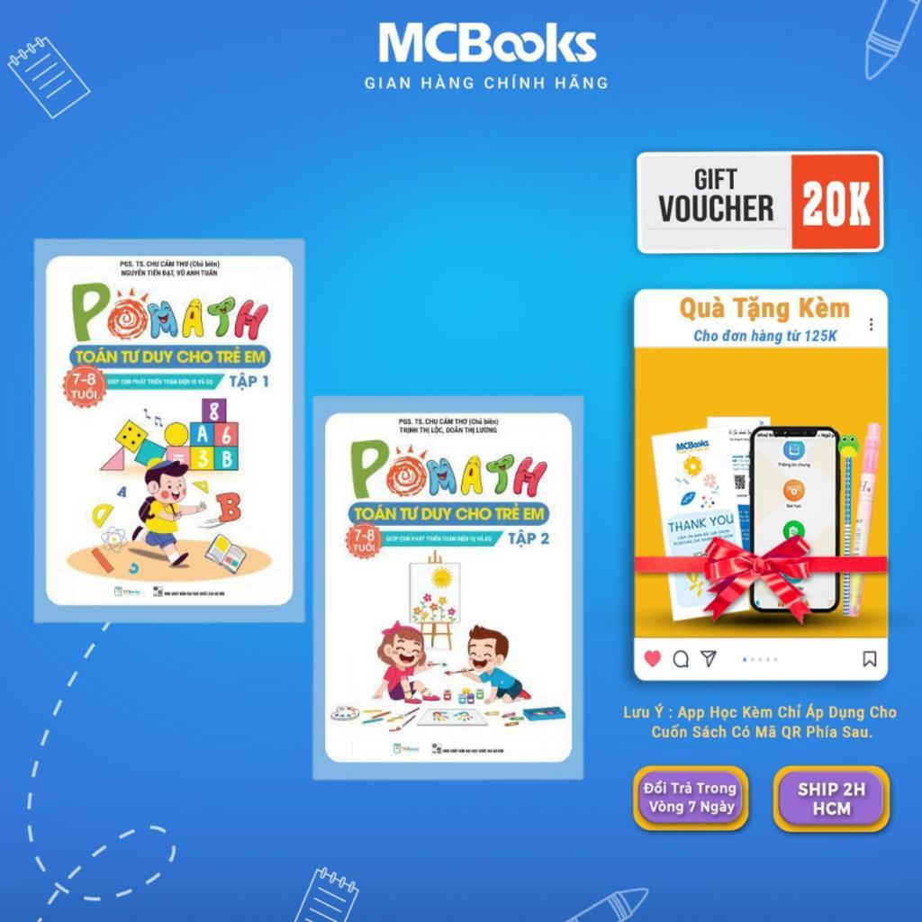 Sách - Pomath Toán Tư Duy Cho Trẻ Em 7 – 8 Tuổi - Combo 2 Tập - MCBooks