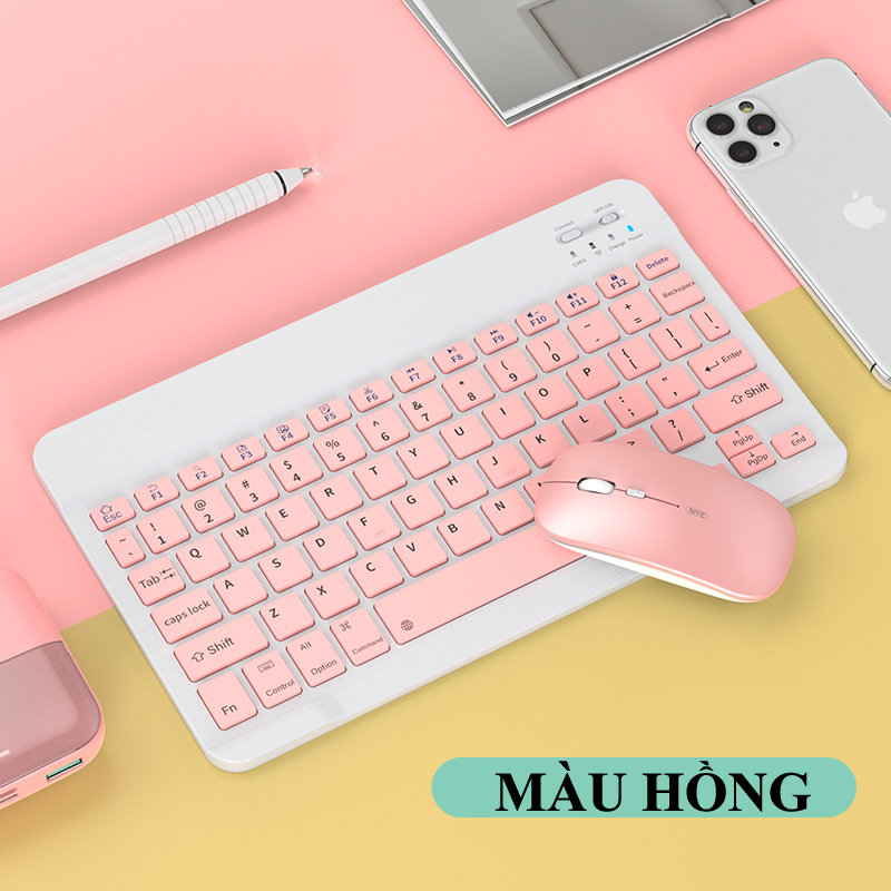 Bàn phím và chuột Bluetooth mini siêu mỏng GOIIOG 030 dùng cho ipad, điện thoại có đa dạng màu sắc cá tính - Hàng Chính Hãng