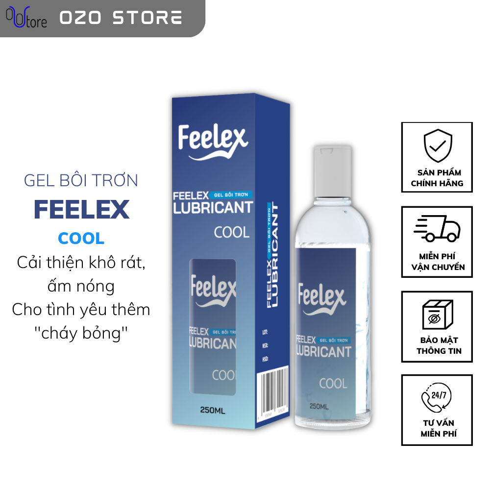 Hình ảnh Gel bôi trơn Feelex Lubricant Cool mát lạnh, gấp đôi độ trơn - Lọ 250ml