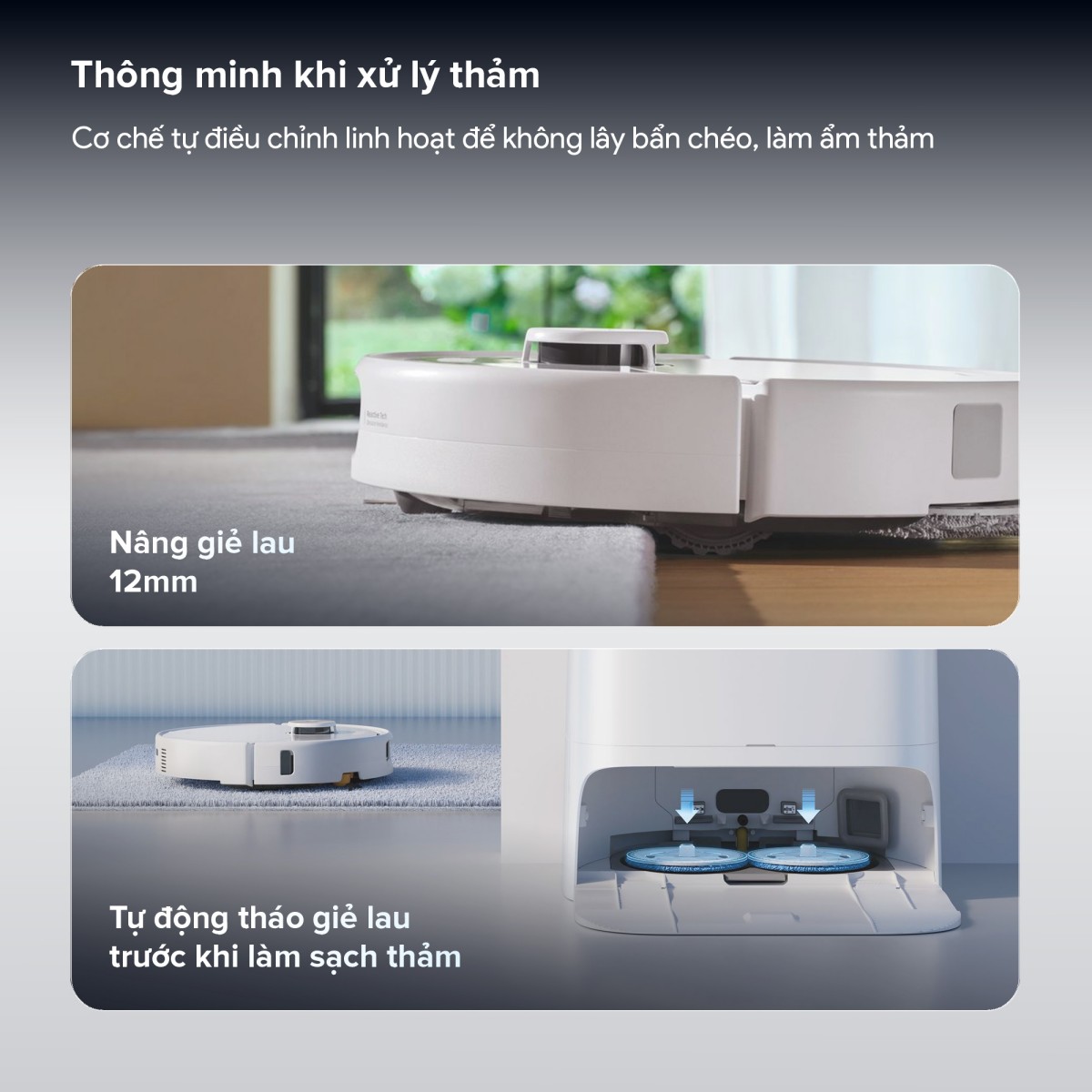 [Bảo Hành 24T] Robot Hút Bụi Lau Nhà Roborock QRevo 2 Pro Tự Vệ Sinh Khay Lực Hút 25.000 Pa - Hàng Chính Hãng