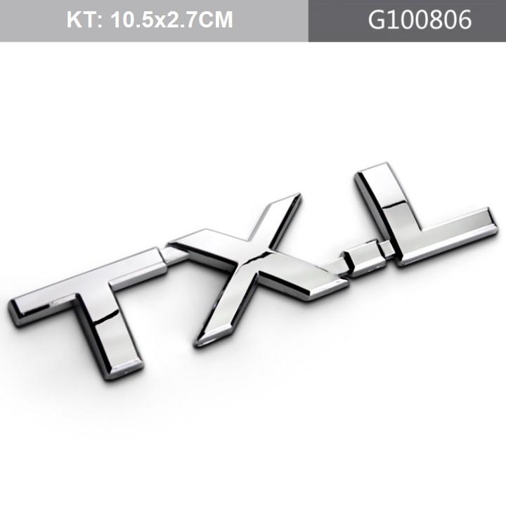 Decal tem chữ inox V6, VX, TX.L, VX.L dán đuôi xe ô tô