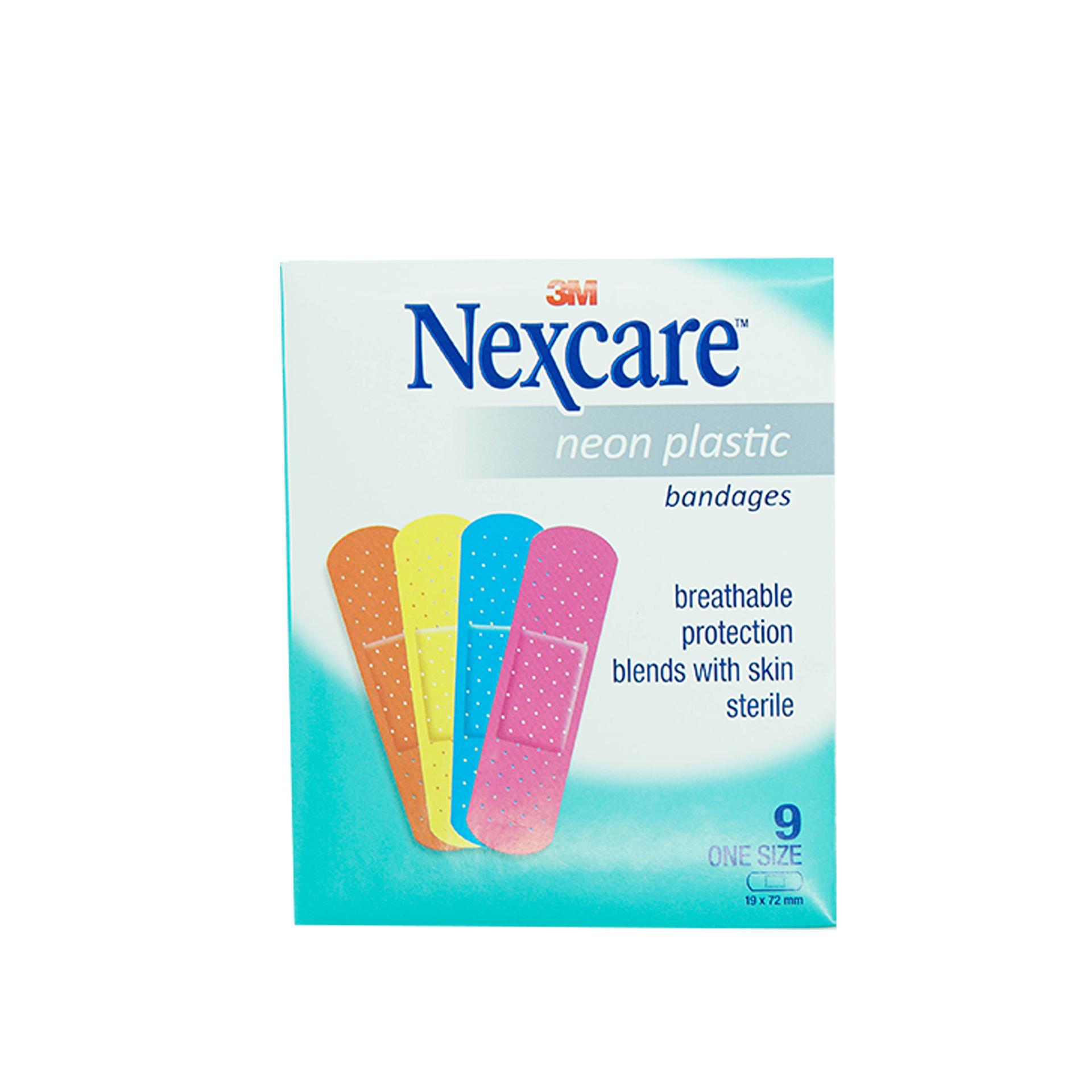 Băng keo cá nhân Nexcare 3M 19x72mm 90 miếng - Màu neon tươi sáng, keo y tế siêu dính, co dãn NEONS9