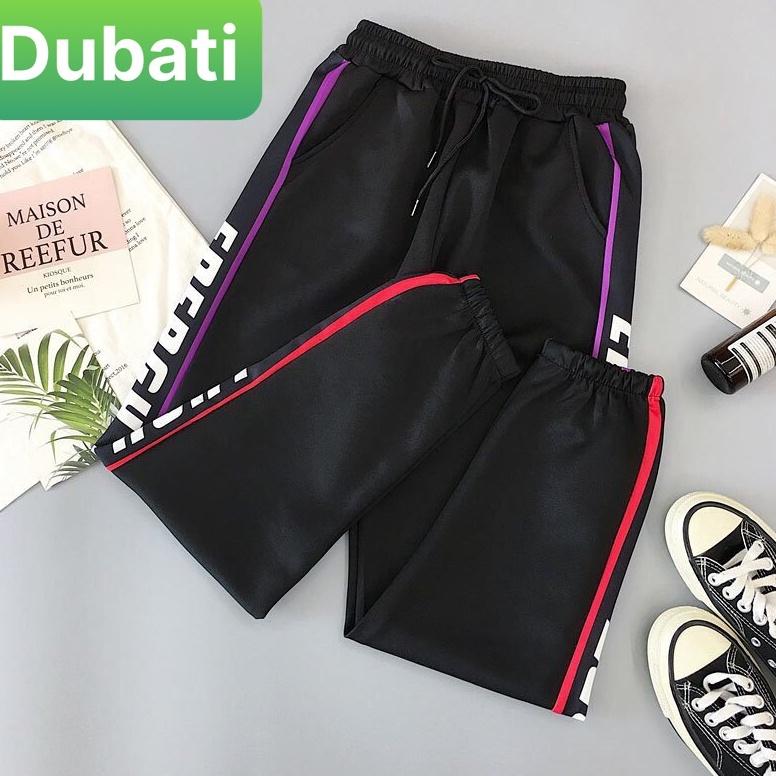 QUẦN JOGGER THỂ THAO VIỀN CHỮ ĐÙI CHẤT NỈ DA CÁ NAM NỮ CÓ BO HOT TREND 2022 -DUBATI FASHION
