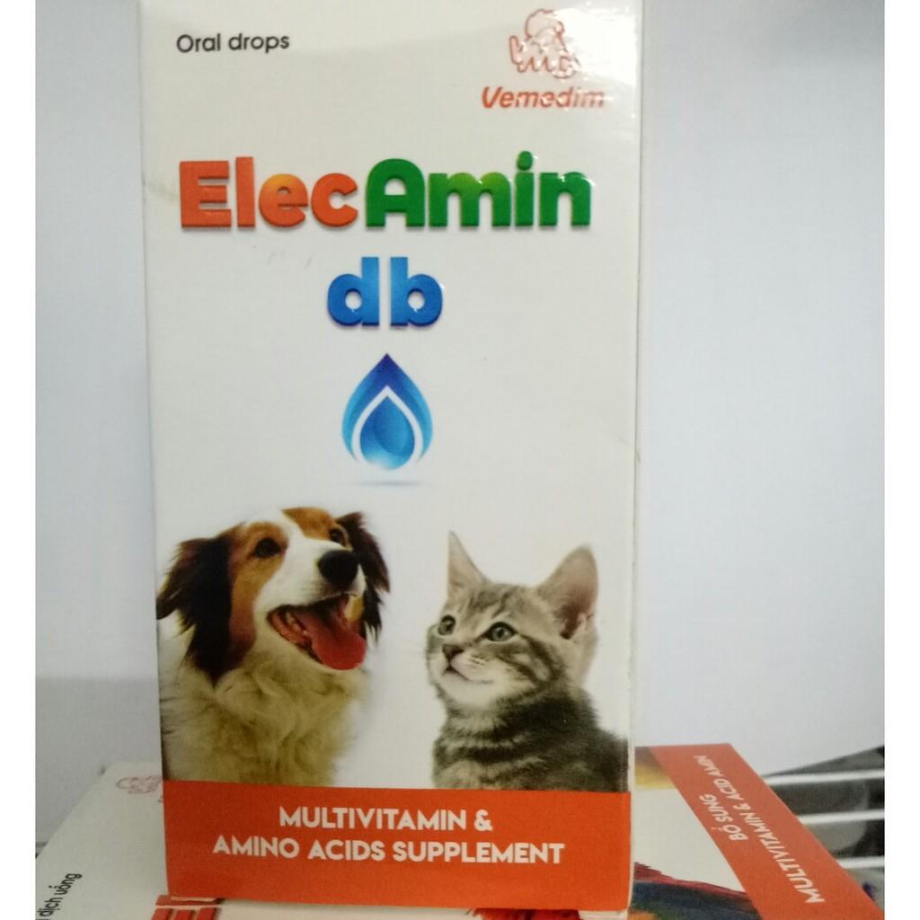 1 LỌ ELECAMIN DB (MẪU MỚI) TĂNG C.ƯỜNG CÁC VITAMIN THIẾT YẾU CHO CHIM,VẸT,YẾN PHỤNG,CHÓ,MÈO,DÊ,HEO