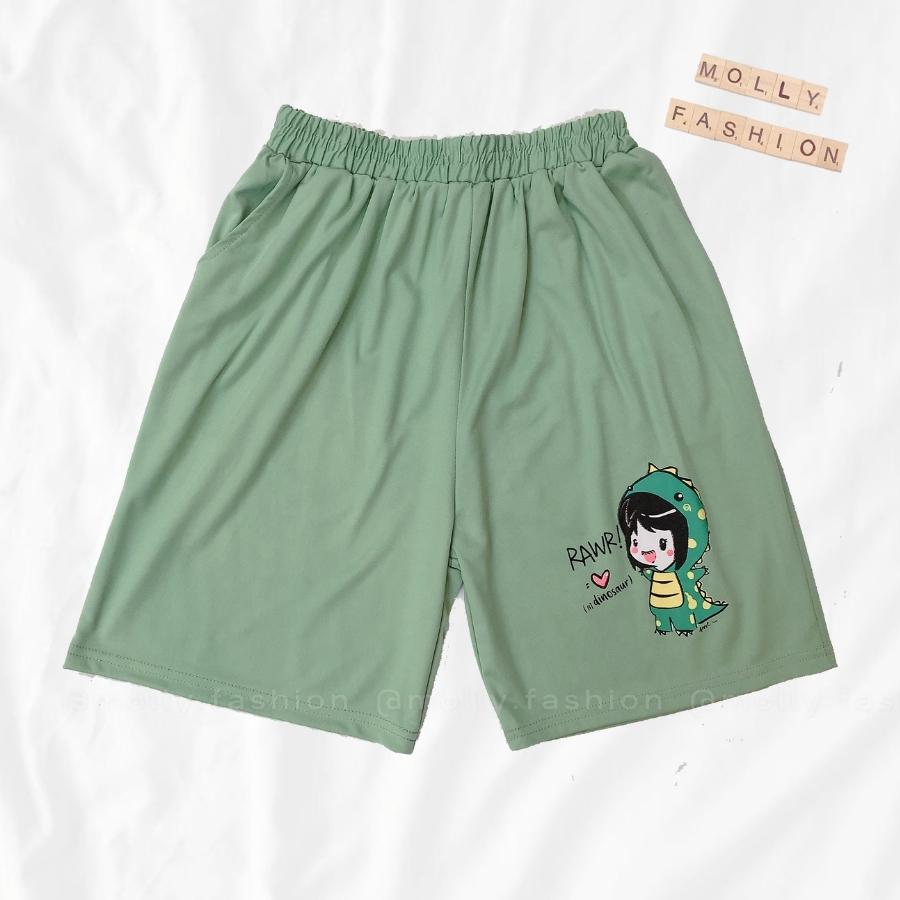 Quần Short lửng Cartoon Unisex QUẦN ĐÙI HOẠT HÌNH NHIỀU MẪU BST 04 nam nữ Freesize Molly Fashion