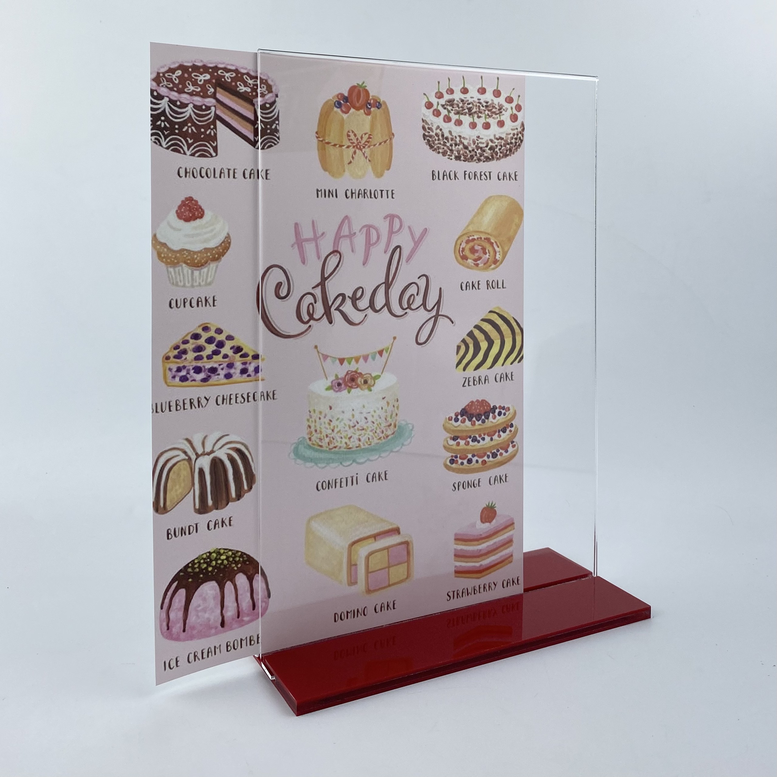 Kệ menu nhà hàng, Standee mica để bàn, Bảng quét mã QR Code, Kệ mica 2 mặt Enter E06 210x300mm đế lùa A4