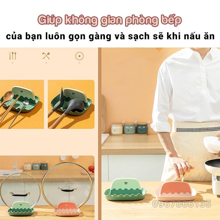 Giá Đỡ Nắp Nồi Đa Năng Tiện Dụng Cho Nhà Bếp - Khay Đỡ Gác Vung Nồi, Muôi, Thìa Bằng Nhựa Chống Trượt