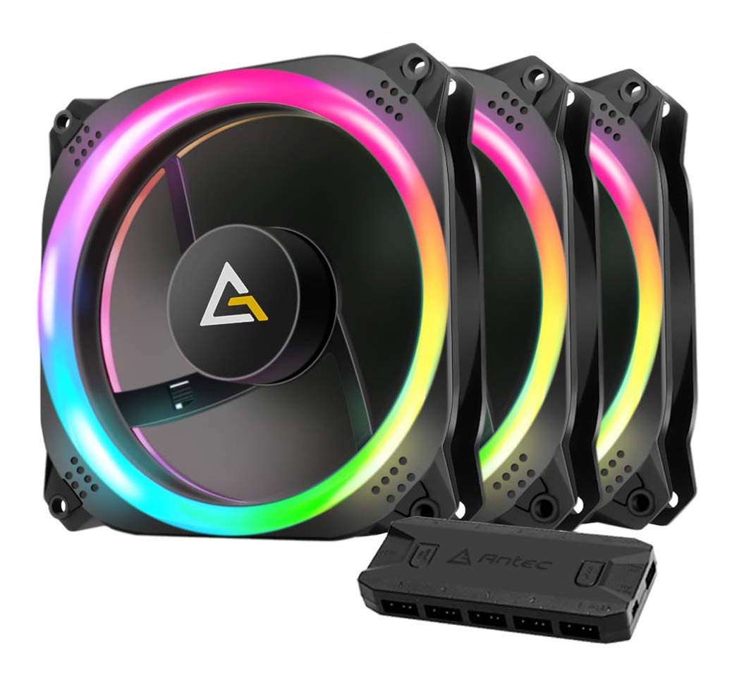 Bộ Fan Case Antec Kit Prizm 120 ARGB (3 fan+2 dây Led+hub fan) - Hàng Chính Hãng