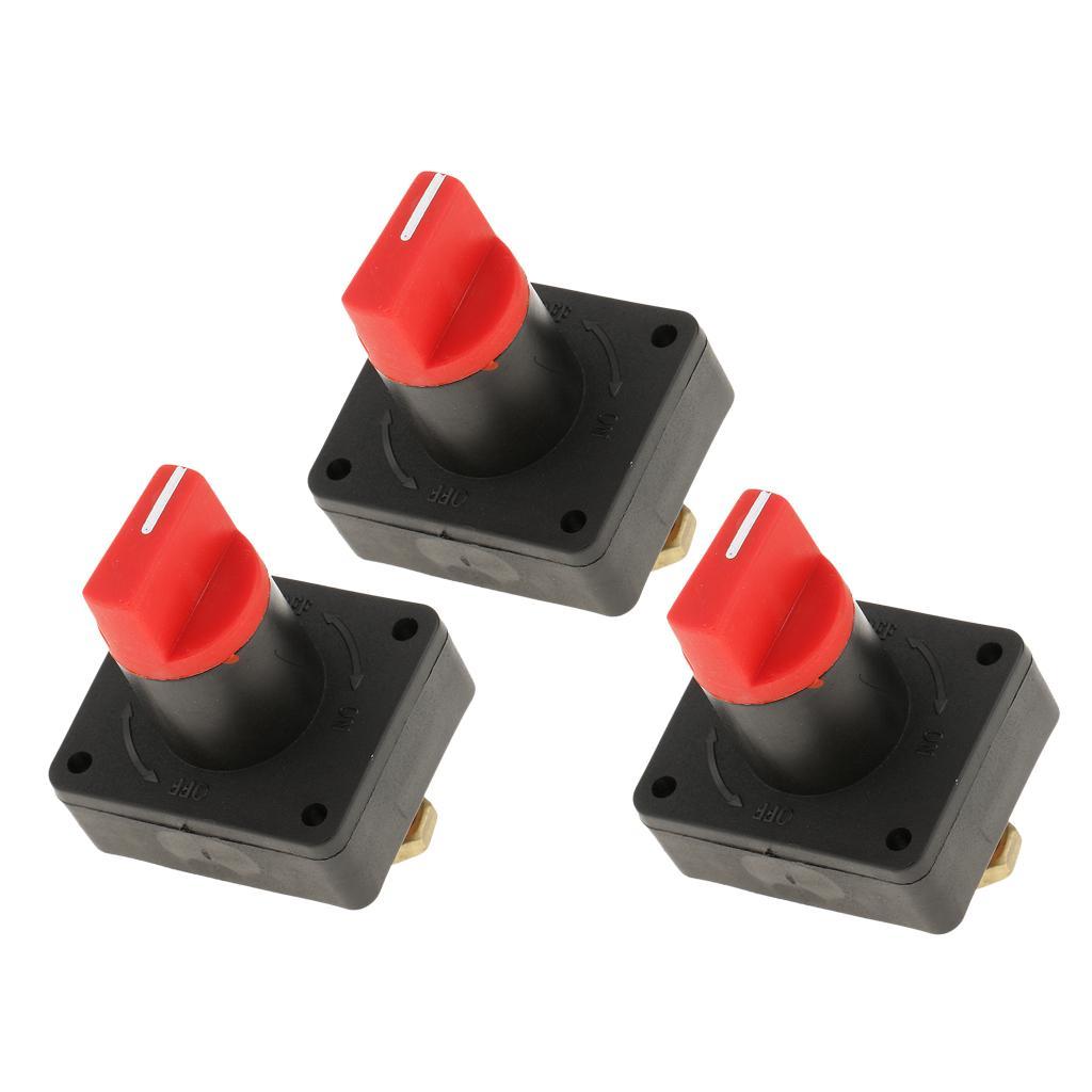 3Pcs 100A Battery Isolator Disconnect The Shutdown Switch for The Car Boot