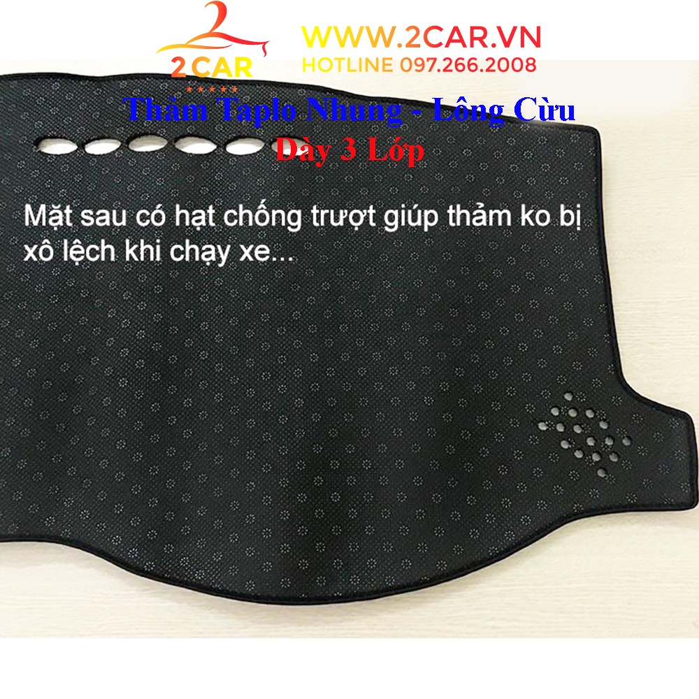 Thảm taplo nhung lông cừu xe Ford Territory 2022 2023 màu đen , hàng 3 lớp, có đế chống trượt, chống nắng nóng hiệu quả