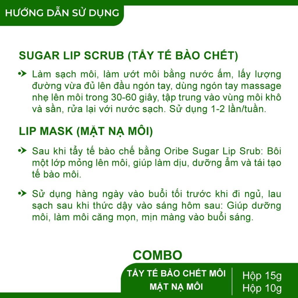 Combo tẩy tế bào chết và mặt nạ dưỡng môi Oribe - Giúp dưỡng ẩm môi, làn môi tươi trẻ, mịn màng, hồng hào, tự nhiên hơn