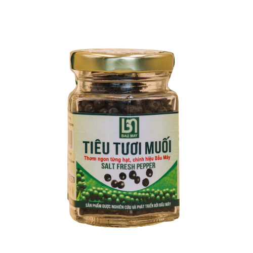 Tiêu tươi muối Organic Bầu Mây 35g - Cay cấp độ 2 với độ cay nhẹ nhàng, tươi giòn, cay mềm, tự nhiên, giúp kích thích vị giác, giúp ăn ngon miệng hơn, cải thiện chức năng của hệ tiêu hoá