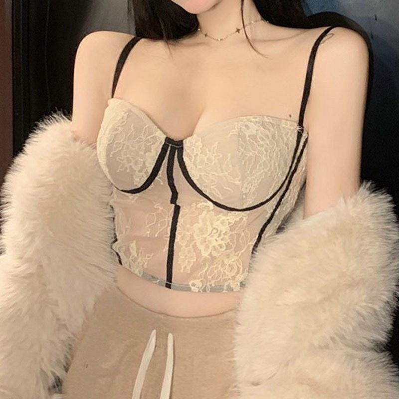 Áo bralette không mút, ren mềm xuyên thấu sexy