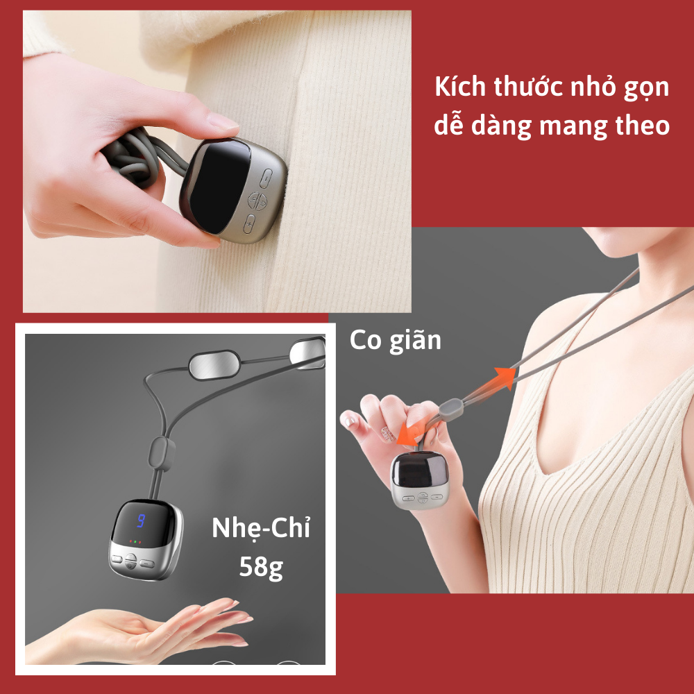 Dây đeo massage cổ vai gáy CTFAST LP-A7, máy mát xa nhiệt đa năng 2 đầu xung điện kép kết hợp 9 cường độ rung hỗ trợ giảm đau nhức mỏi cơ, thư giãn cơ thể, pin sạc, kích thước nhỏ gọn - Hàng chính hãng